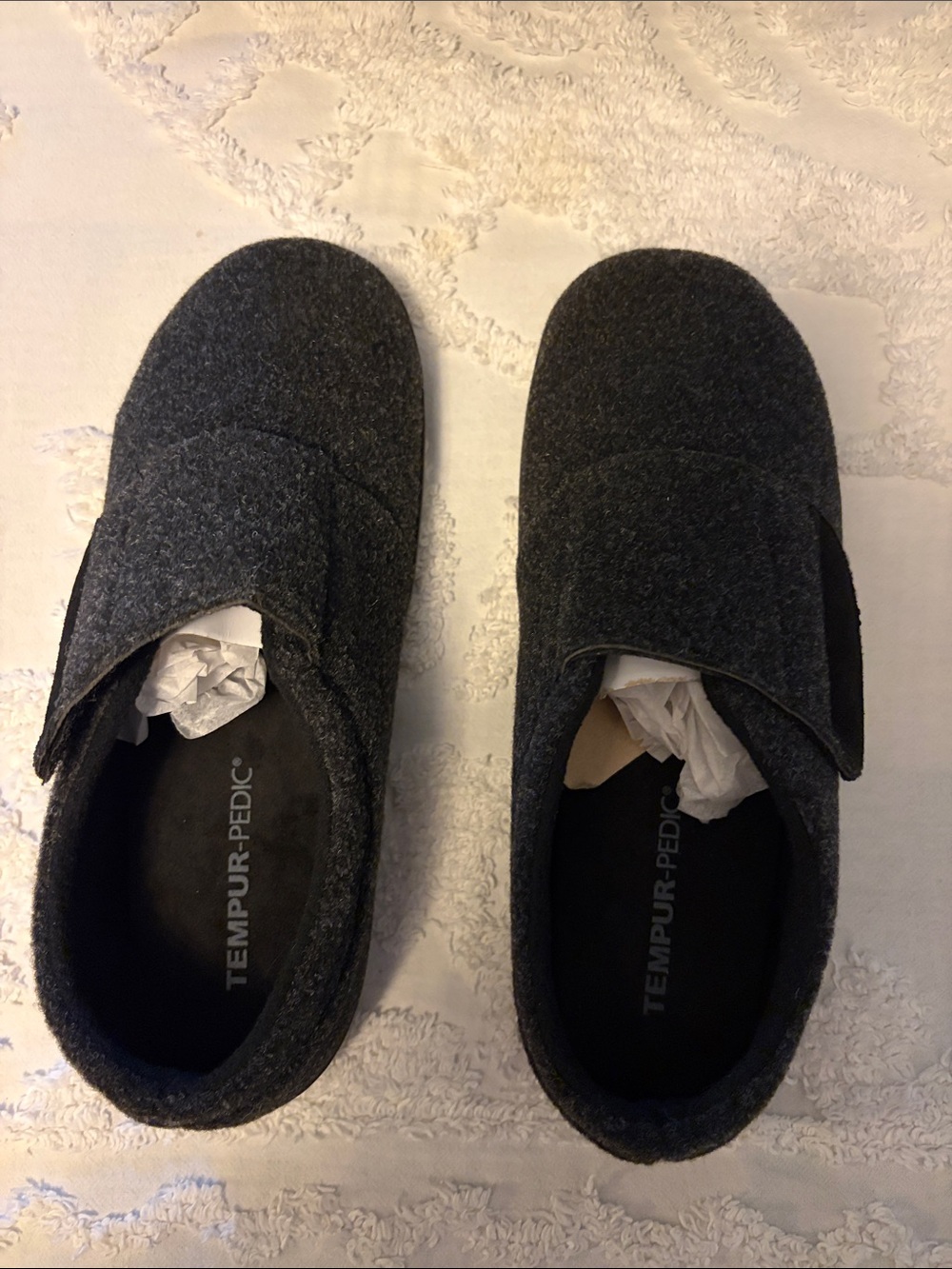 Men's Dark Gray Comfort Slip-On Tempur-pedic Slippers